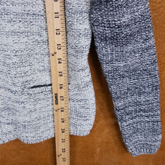TALBOTS Womens Jacket Petite P Gray Marled Sweater Knit Zip Up Front Pockets - Picture 5 of 8